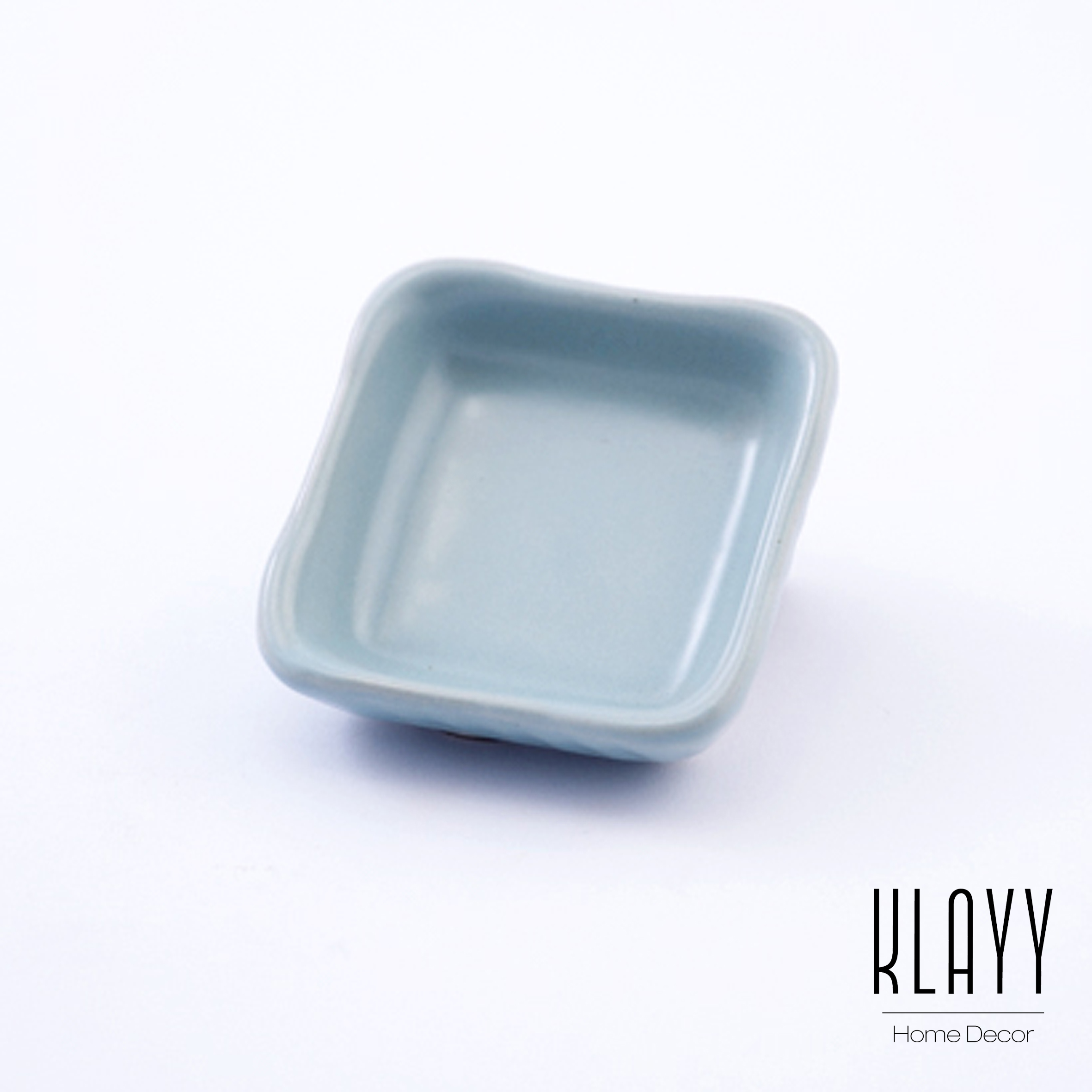 Cyan Blue Square Dip Plate